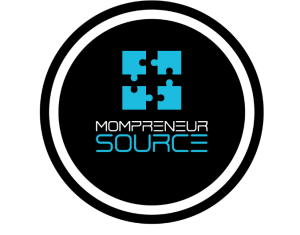 Mompreneur source logo, moms in business